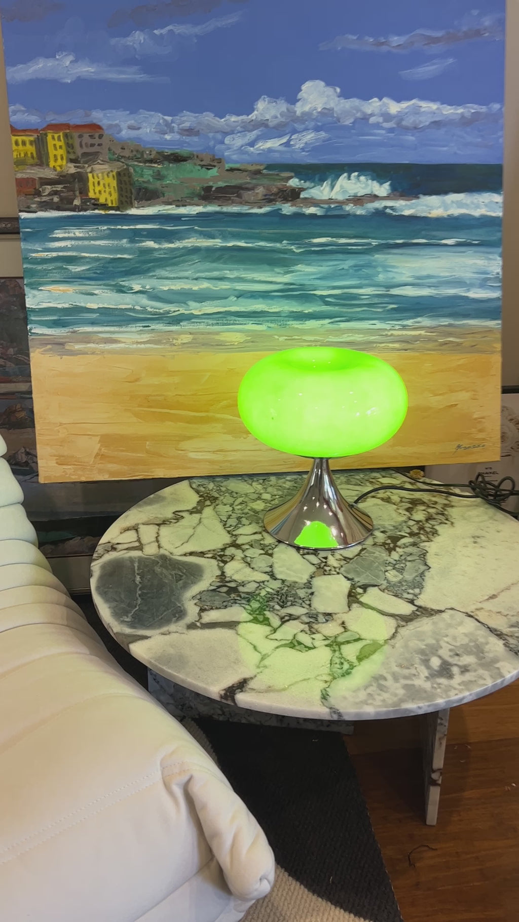 Bauhaus-inspired design Green Apple Table Lamp