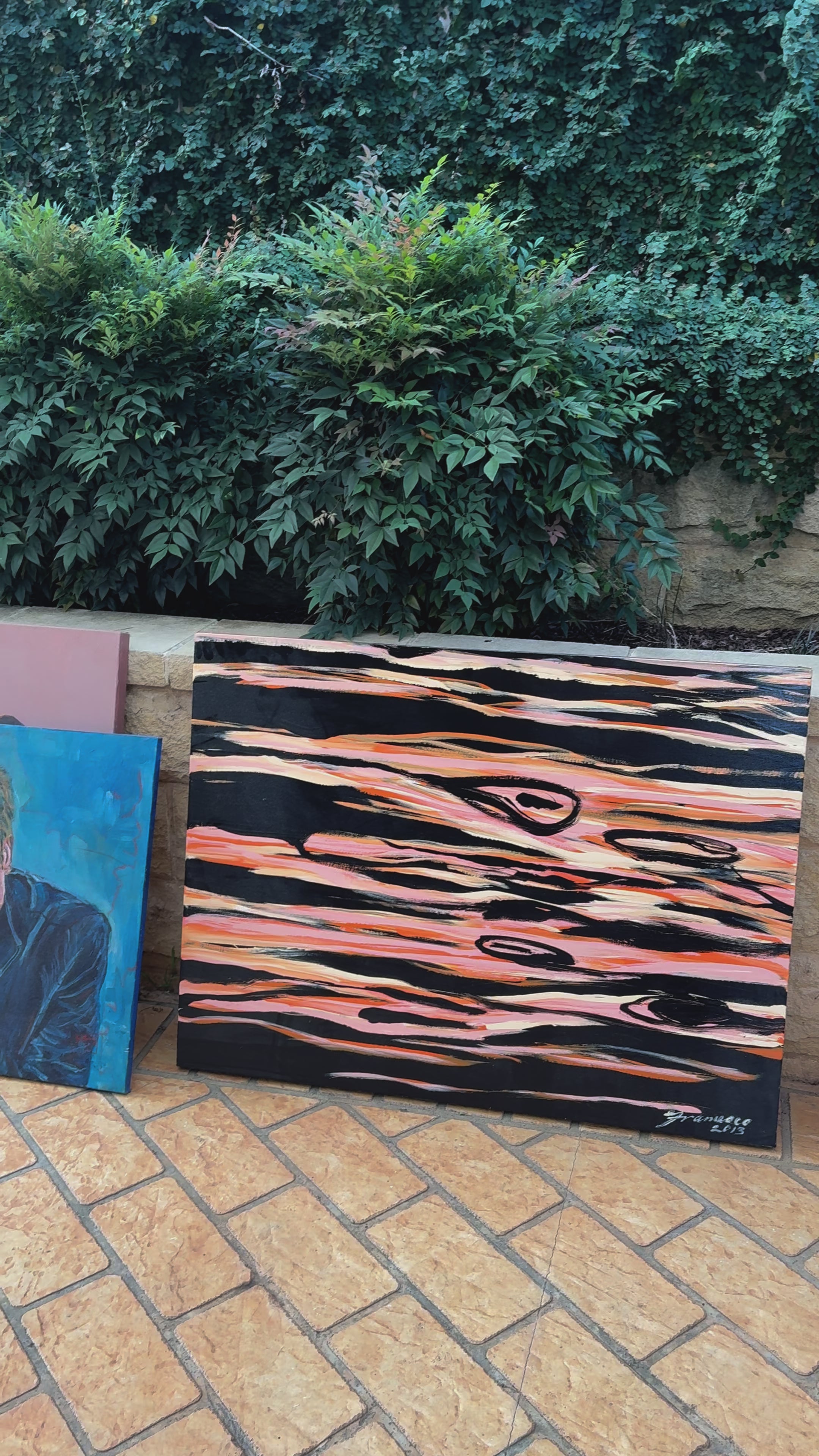 "Liquid Sunset" - Original sunset abstract seascape painting